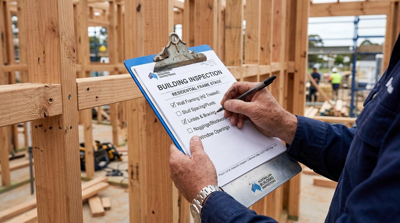 Building inspection clipboard and timber framing certification